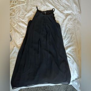 Black Scalloped Edge Chiffon Dress